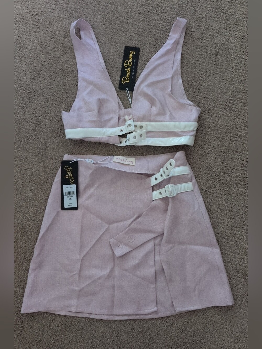 Beach Bunny Pink Two-Piece Buckle Swimsuit Set